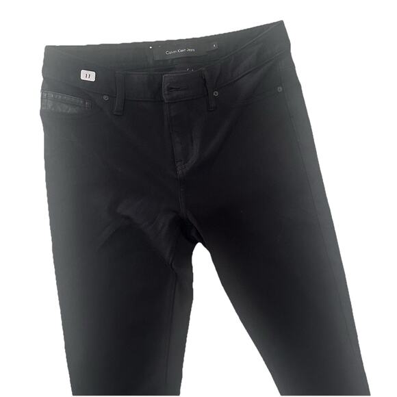 Calvin Klein Jeans Women's Black 27x27.5 Size 4 Good Condition Size 4 - Picture 3 of 7